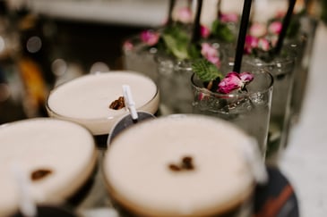 A selection of Mix & Twist cocktails, illustrating mobile bar hire costs in the UK.