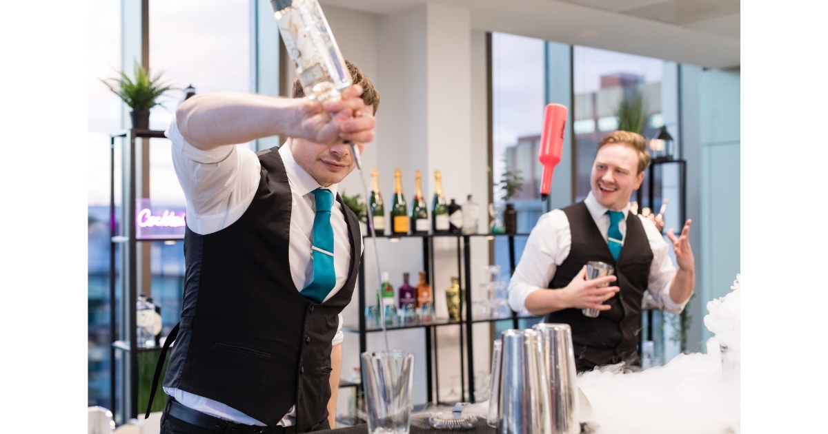 Mix & Twist mobile cocktail bar set up at a corporate event